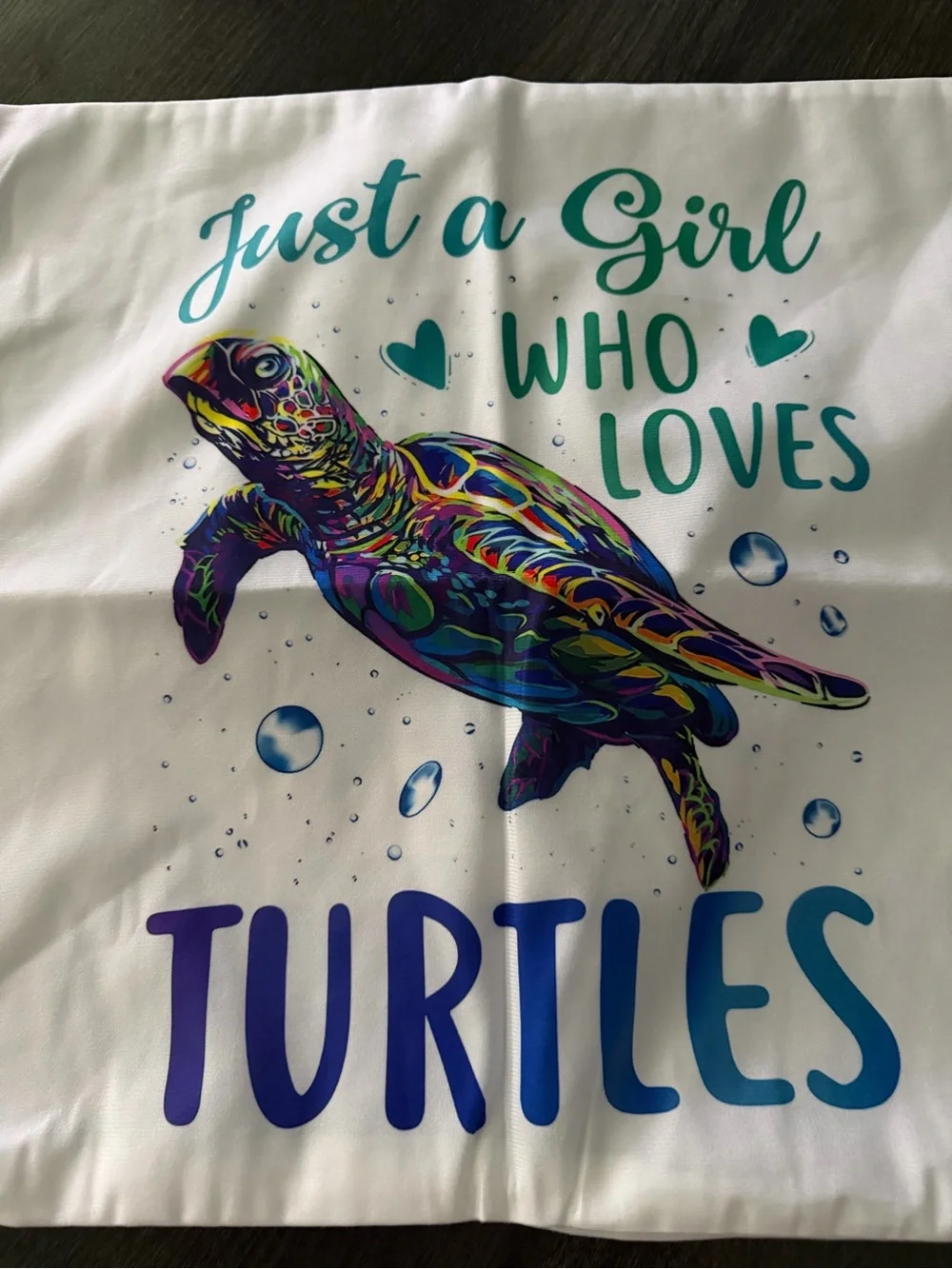 Turtle Throw Pillow Cover with Colorful Multicolor Turtle 🐢